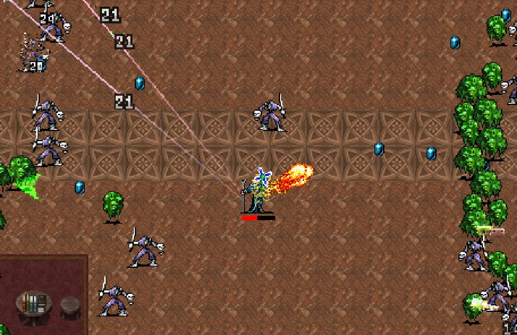 Ảnh chụp màn hình game Vampire Survivors, một ví dụ về game nhẹ nhàng, ít tốn dữ liệu
