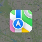 Biểu tượng ứng dụng Apple Maps với hình ảnh quả địa cầu màu xanh dương và lá cờ định vị màu trắng nổi bật, thể hiện sự mở rộng phạm vi.