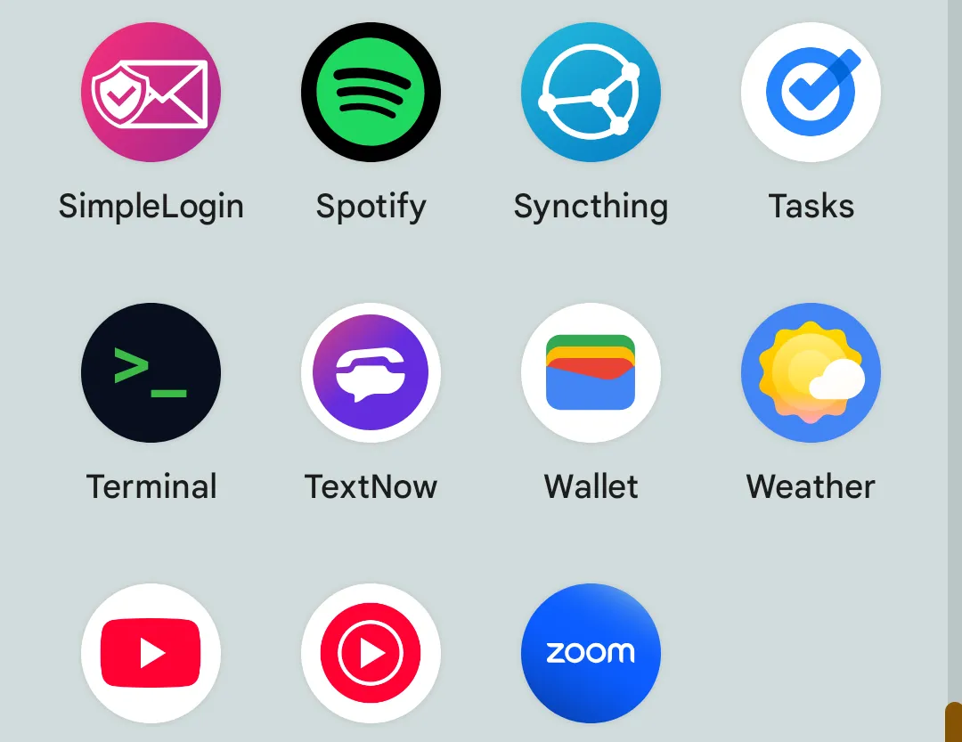 Biểu tượng ứng dụng Linux Terminal hiển thị trong ngăn kéo ứng dụng Android sau khi cài đặt thành công