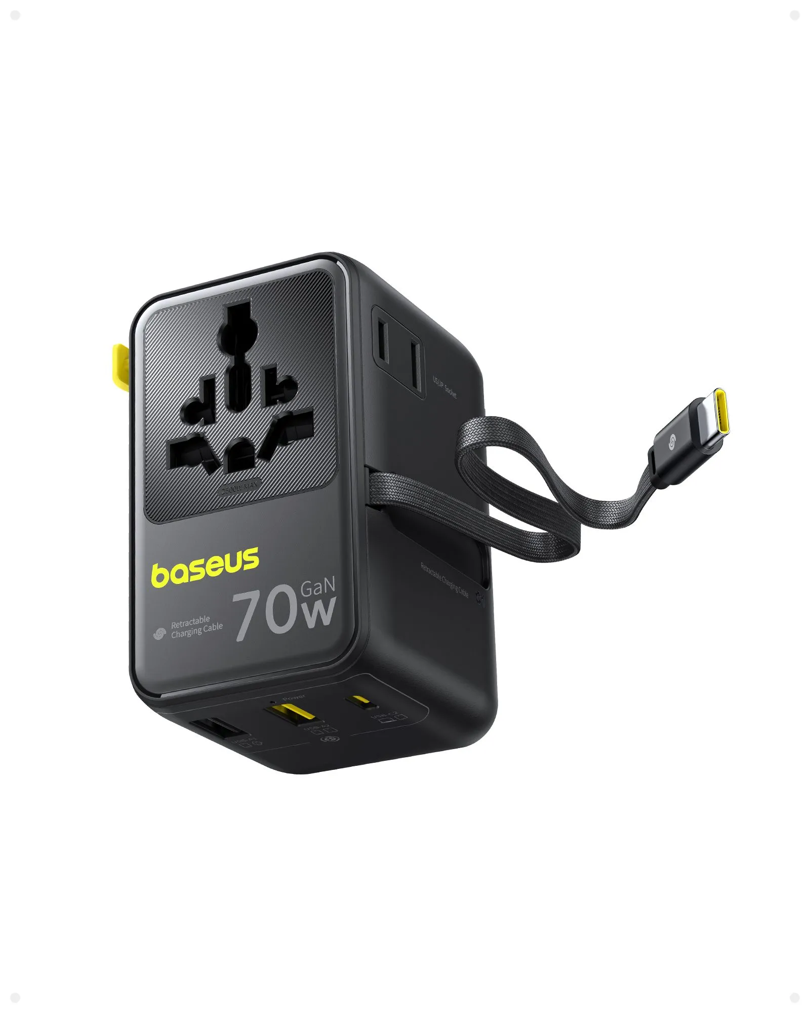 Bộ chuyển đổi du lịch đa năng Baseus EnerCore 6 trong 1 70W với cáp USB-C rút gọn