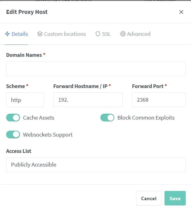 Cài đặt cấu hình Nginx Proxy Manager cho blog Ghost