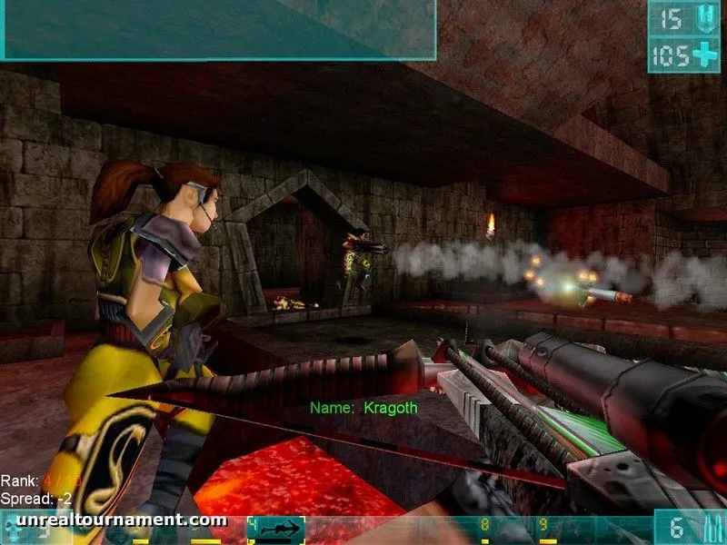 Cảnh hành động tốc độ cao trong Unreal Tournament.