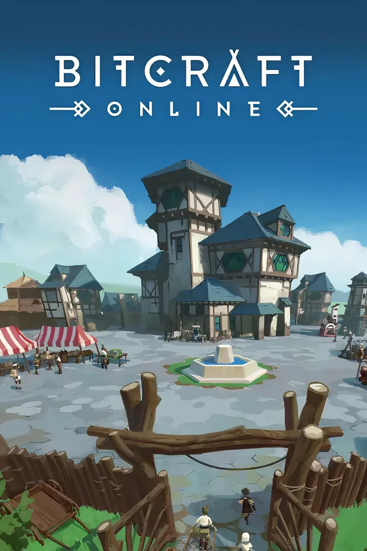 Cảnh quan hùng vĩ của một ngôi làng được xây dựng hoàn toàn bởi người chơi trong BitCraft Online