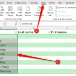 Chọn dữ liệu và công cụ Text to Columns trong tab Data của Excel