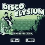 Demo game Disco Elysium phiên bản demake trên giao diện Game Boy cổ điển với đồ họa đơn sắc pixel.