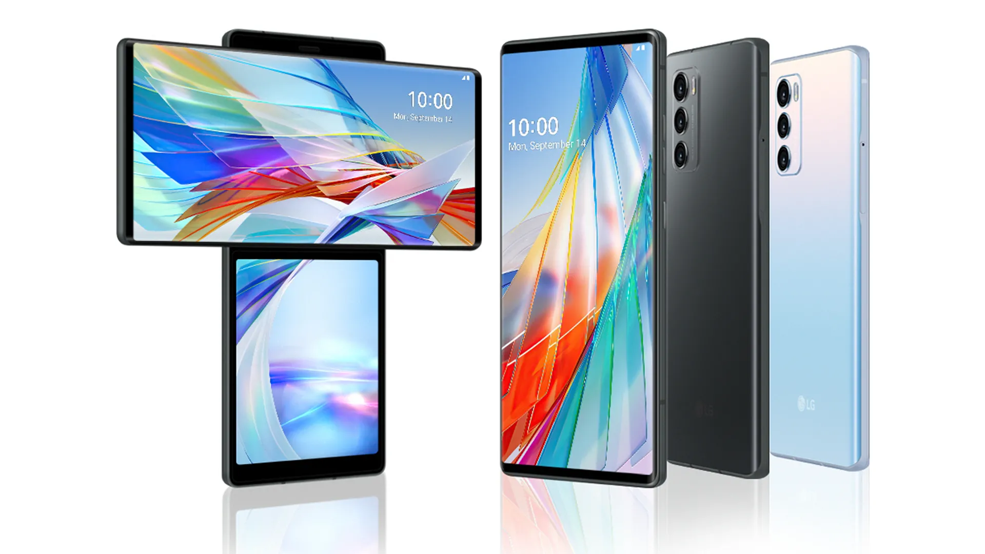 Điện thoại LG Wing với thiết kế màn hình xoay độc đáo, để lộ màn hình phụ bên dưới.