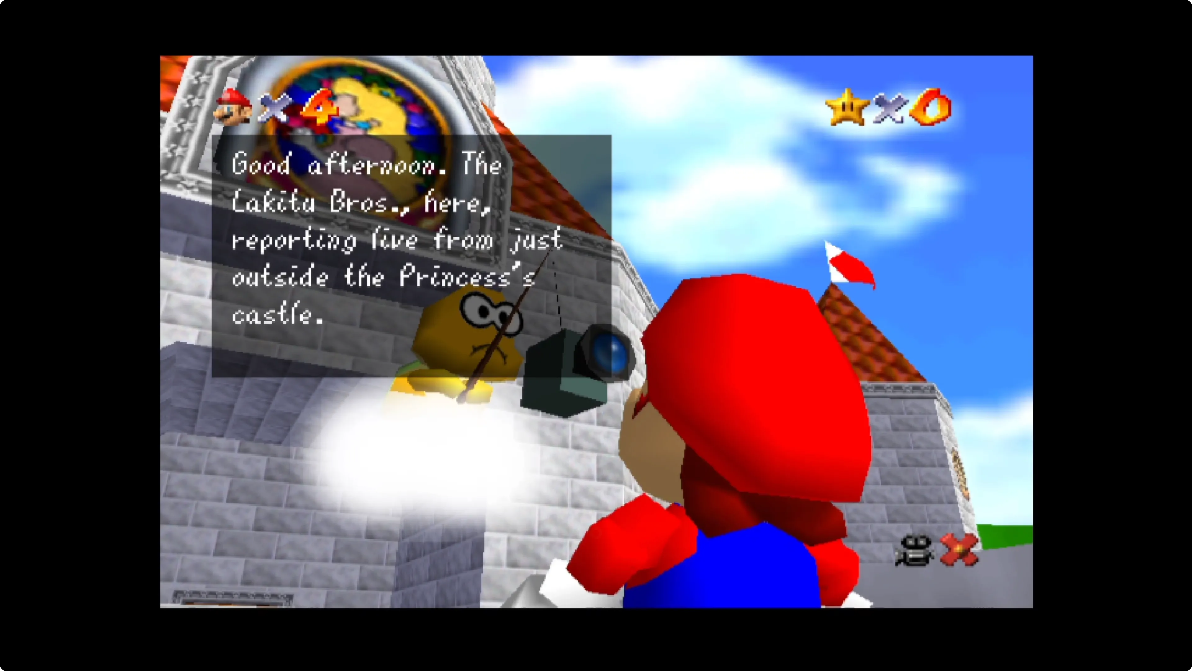 Game Super Mario 64 đang chạy giả lập trên Apple TV HD
