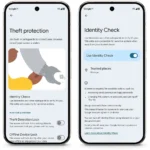 Giao diện cài đặt tính năng Identity Check trong mục bảo vệ chống trộm trên Android 15, hiển thị tùy chọn xác thực sinh trắc học ngoài vị trí tin cậy