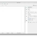 Giao diện Calligra Words trên Kubuntu với menu tùy chỉnh bên phải.