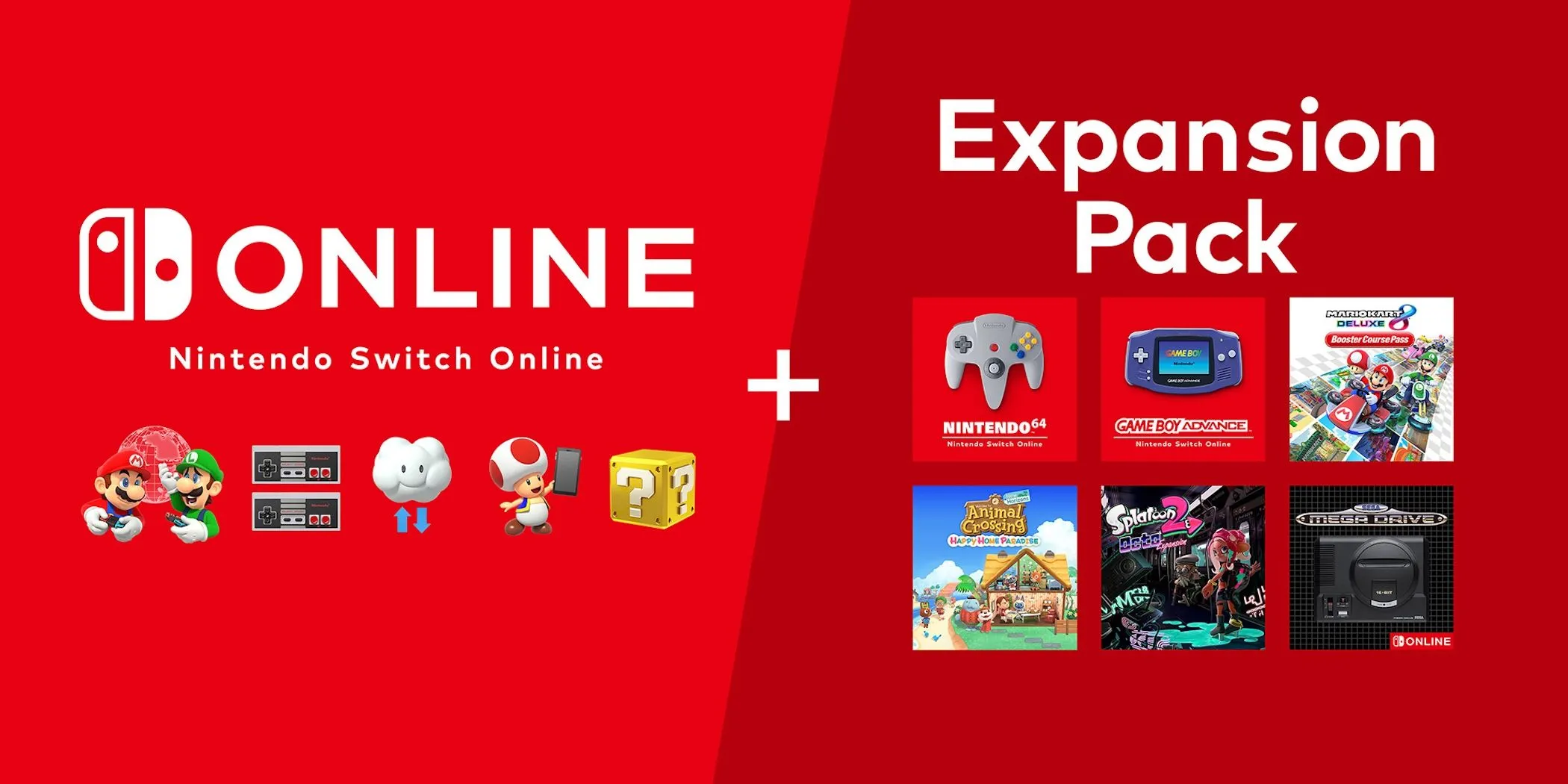 Giao diện dịch vụ Nintendo Switch Online và Expansion Pack cùng các nội dung đi kèm