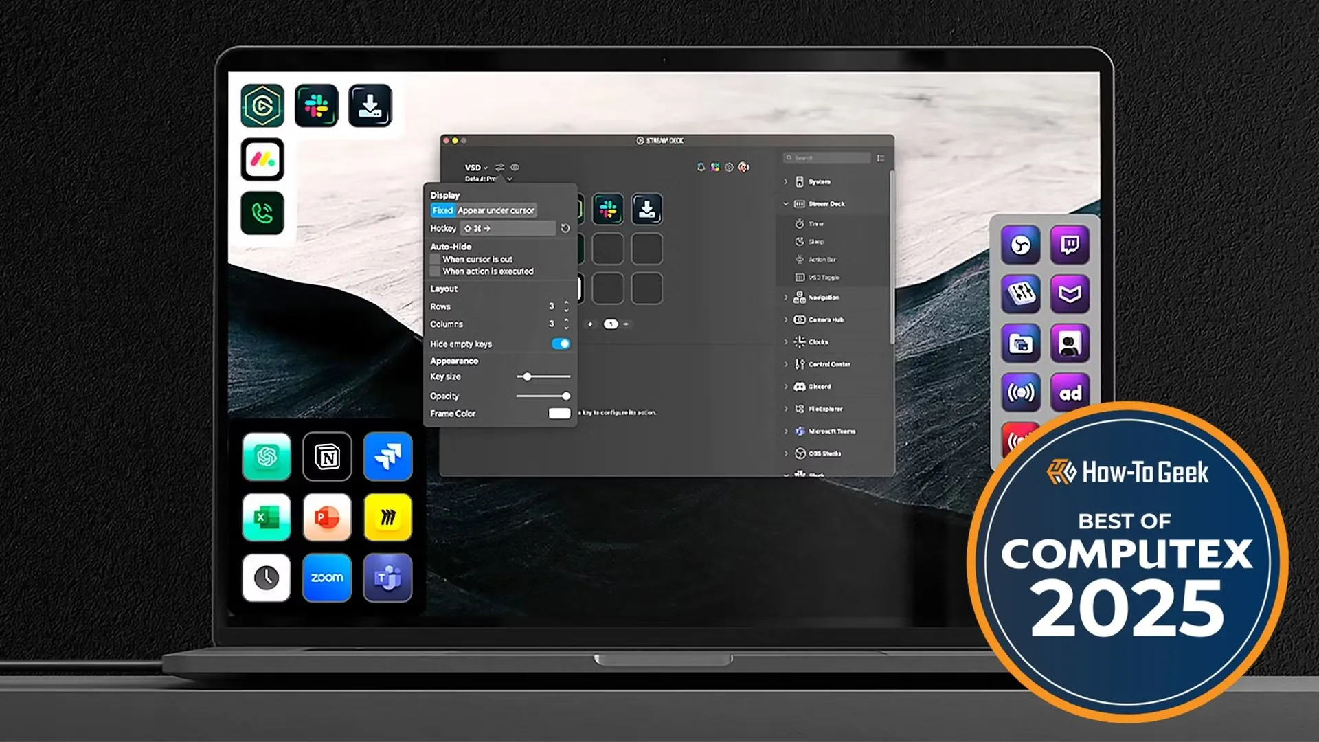 Giao diện phần mềm Elgato Virtual Stream Deck trên màn hình máy tính