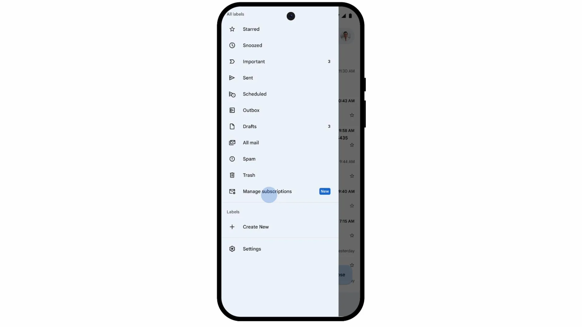 Giao diện tính năng Quản lý đăng ký mới trên Gmail giúp hủy nhận email dễ dàng.