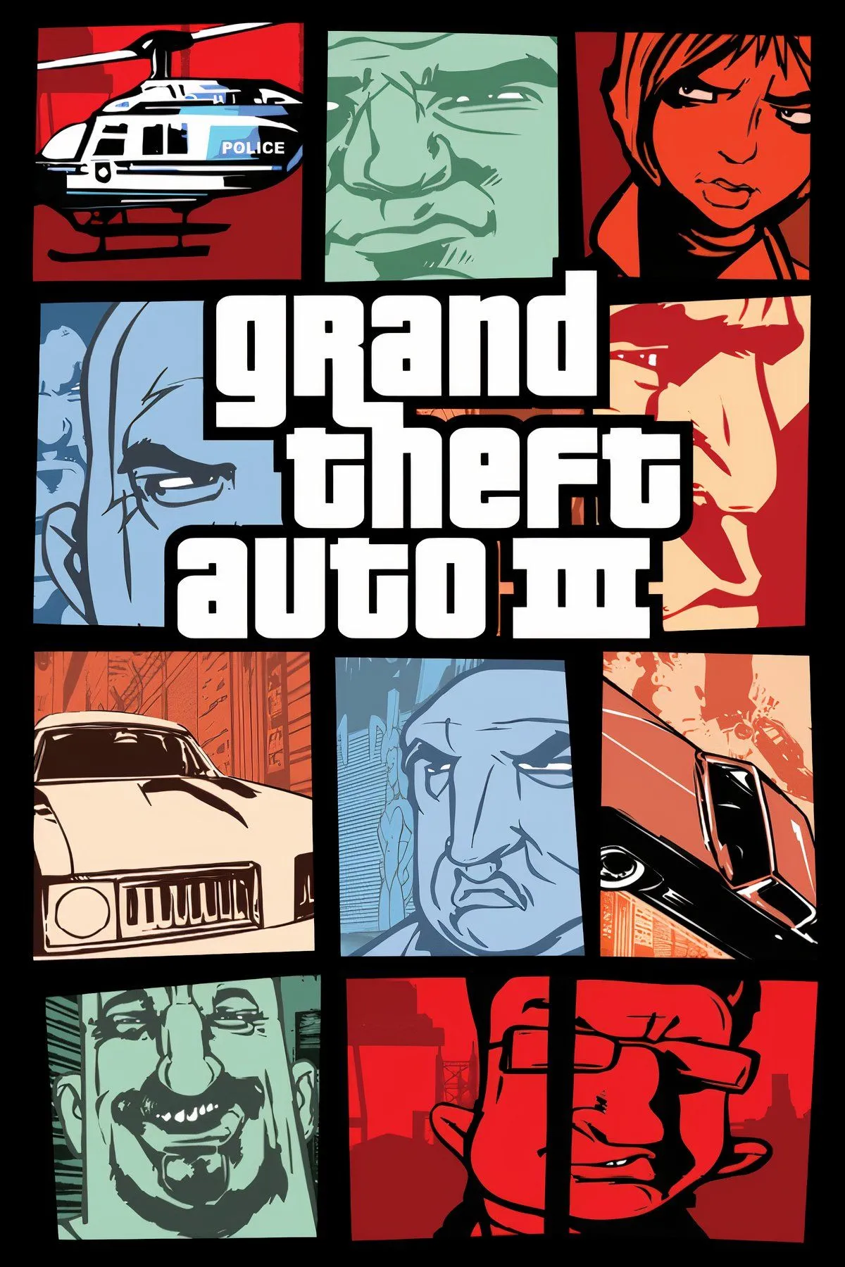 Góc nhìn thứ ba trong Grand Theft Auto III với cảnh xe hơi ở thành phố Liberty City