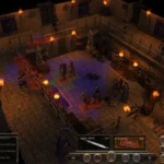 Hai nhóm nhân vật chiến đấu trong game The Age of Decadence, thể hiện gameplay nhập vai và chiến thuật.