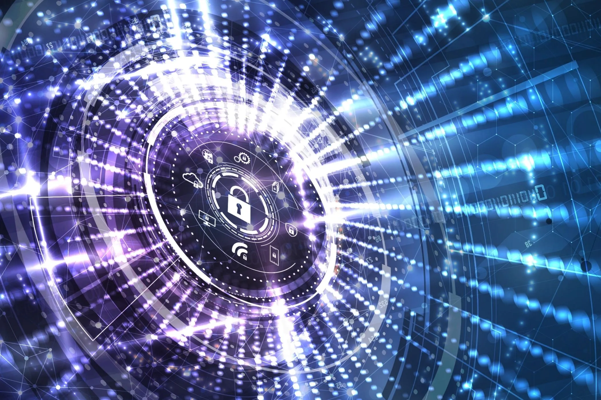 Hình ảnh biểu tượng an ninh mạng, khóa bảo mật và VPN WireGuard