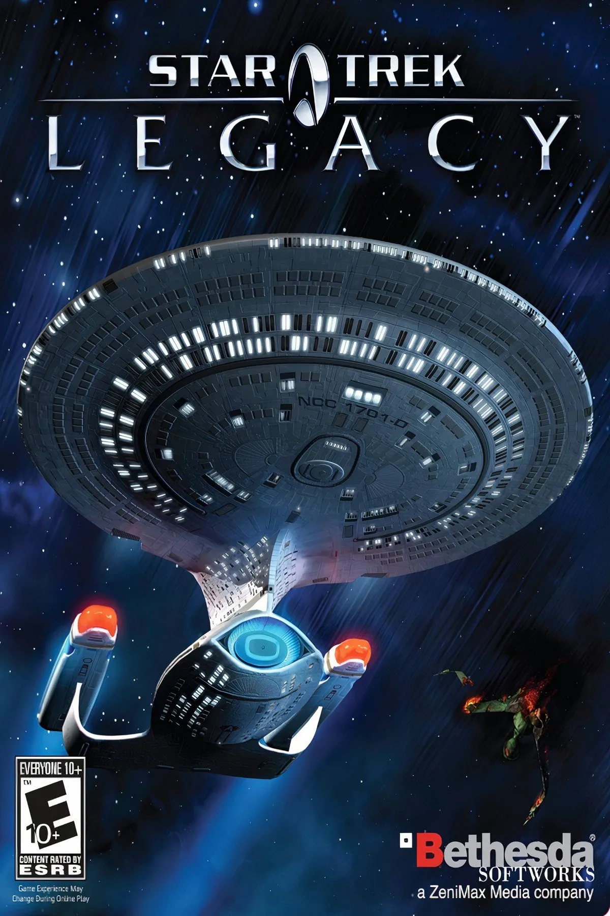 Hình ảnh các tàu vũ trụ trong game Star Trek Legacy, nổi bật với thiết kế chi tiết
