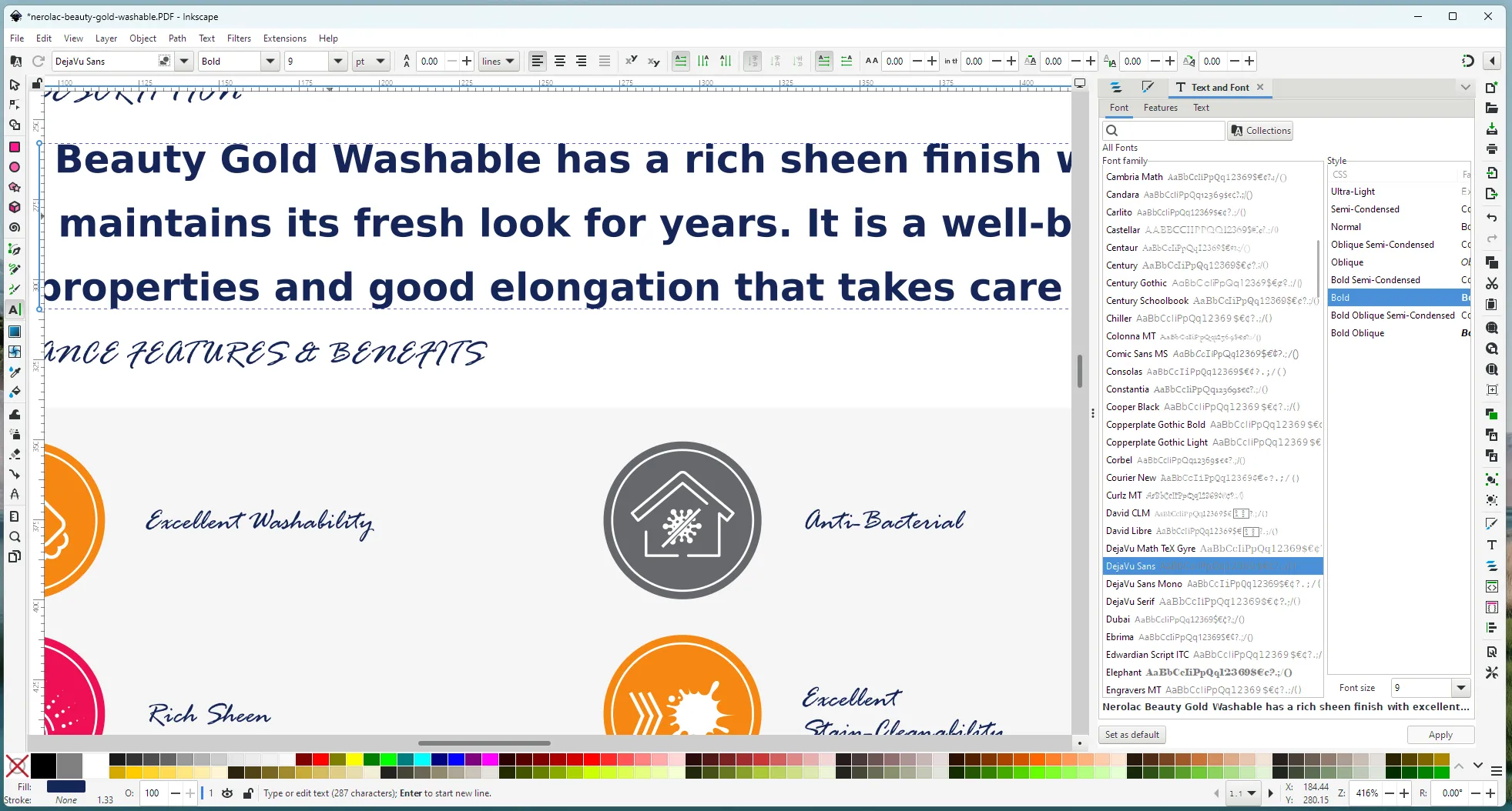 Hình ảnh Inkscape với giao diện chỉnh sửa tệp PDF.