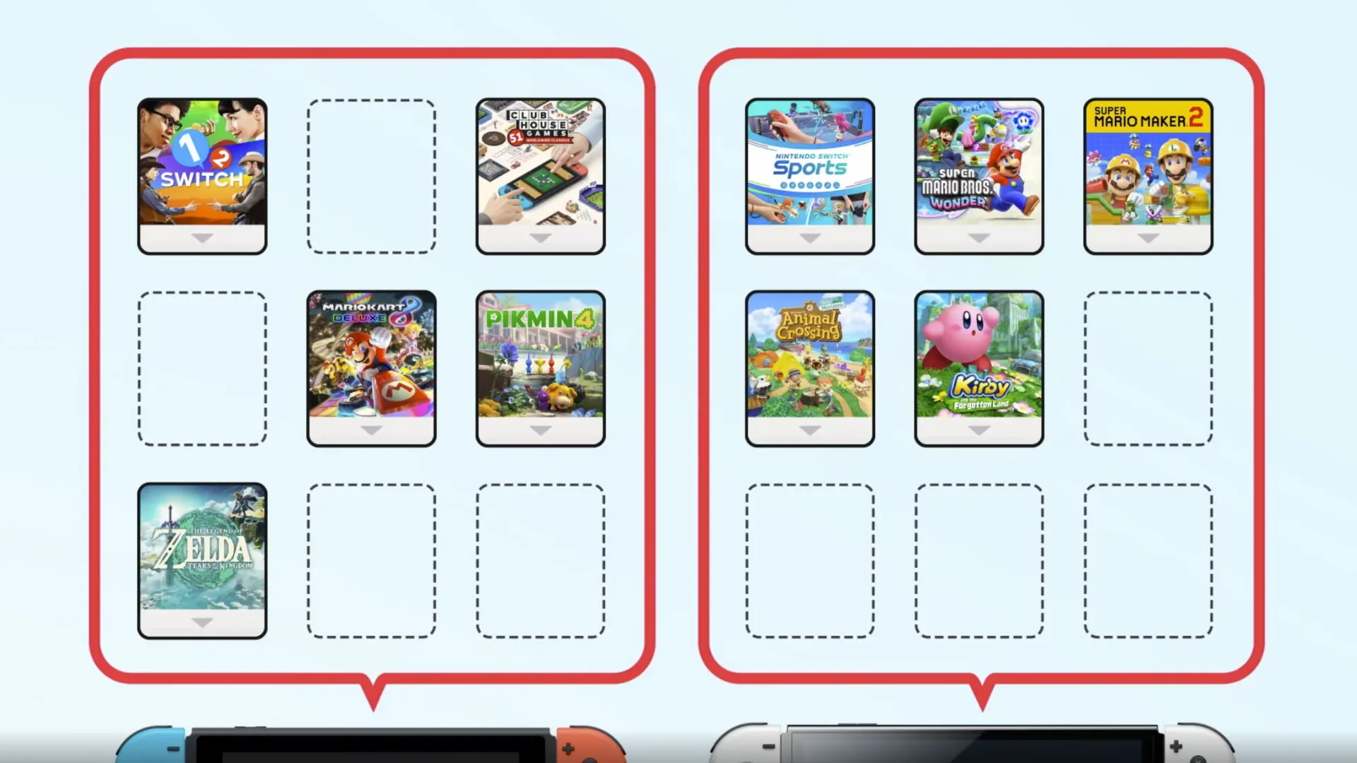 Hình ảnh minh họa các thẻ game ảo Nintendo được trao đổi giữa các hệ thống, tượng trưng cho việc mua và phân phối game kỹ thuật số trên nền tảng eShop.