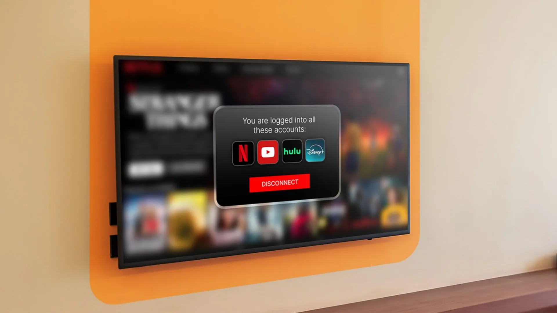 Hình ảnh minh họa TV hiển thị thông báo dịch vụ streaming, thể hiện sự phụ thuộc vào nền tảng kỹ thuật số.