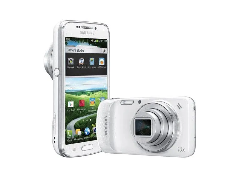 Hình ảnh quảng cáo điện thoại Samsung Galaxy S4 Zoom với ống kính quang học lớn nổi bật