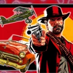Hình ảnh quảng cáo Red Dead Redemption 2 với ô tô và máy bay, minh họa khả năng mod đa dạng cho game PC.