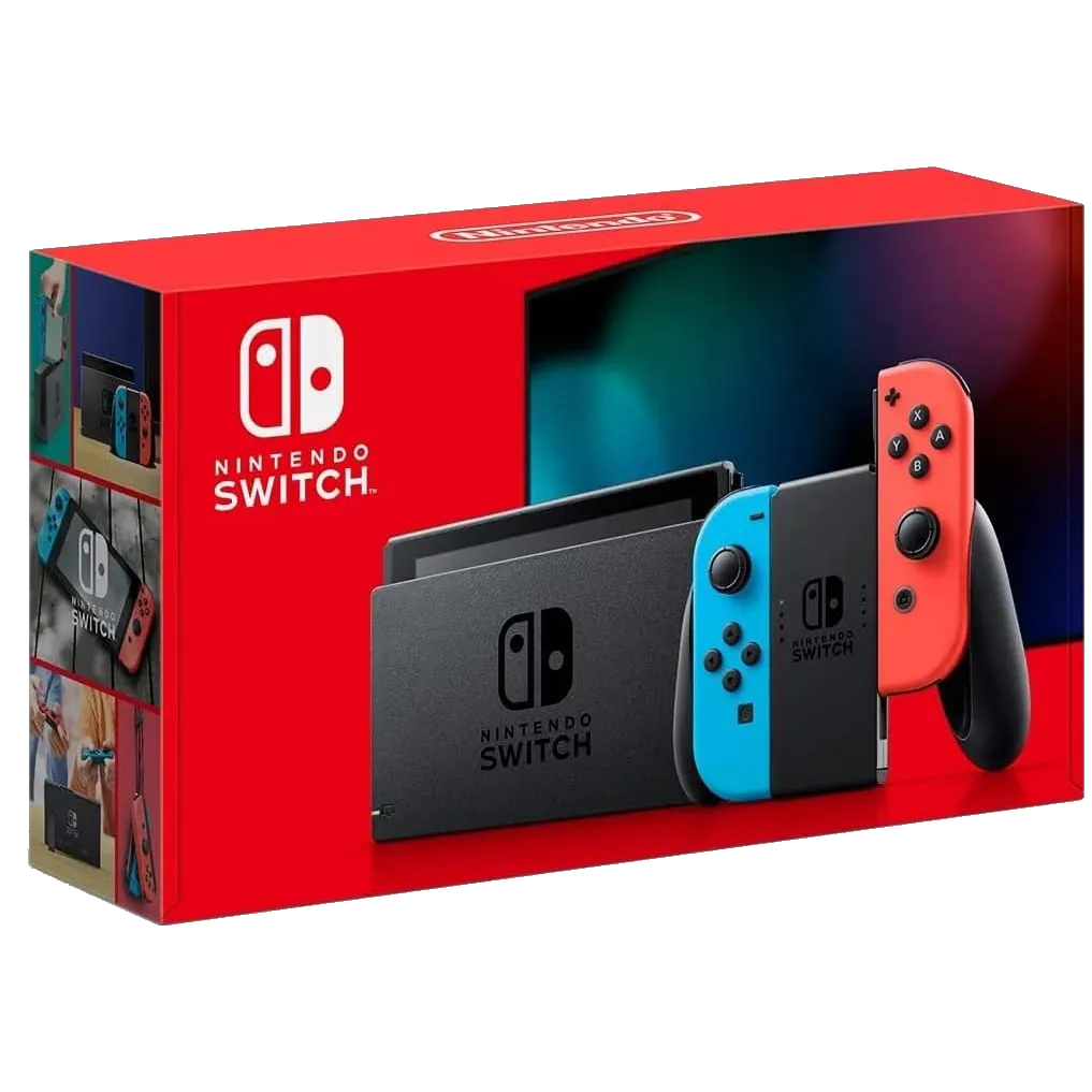 Hình ảnh thực tế console Nintendo Switch, thiết bị chơi game cầm tay và tại gia đình đa năng.