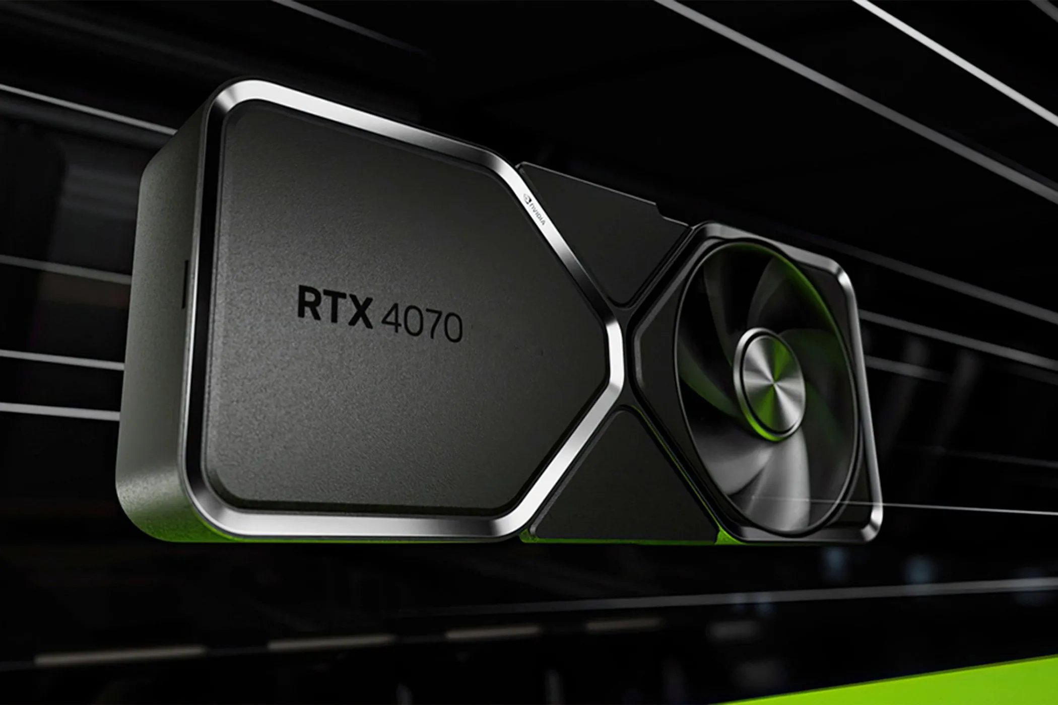 Hình minh họa card đồ họa NVIDIA RTX 4070, đại diện cho khả năng xử lý cao hỗ trợ tần số quét lớn trên TV gaming.