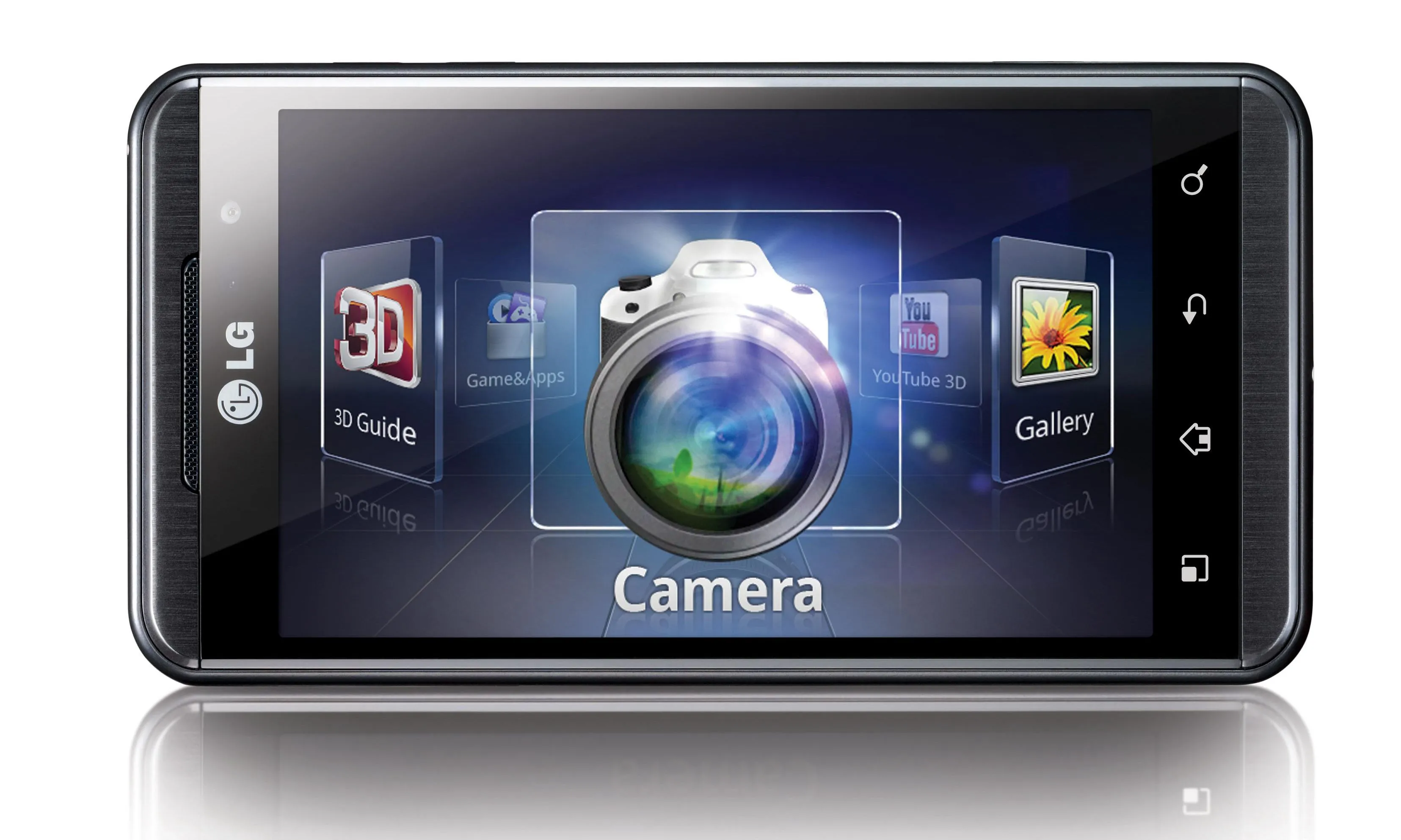LG Optimus 3D với khả năng hiển thị nội dung 3D không cần kính và camera quay 3D.