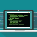 Màn hình máy tính xách tay hiển thị giao diện dòng lệnh Linux trên nền xanh, minh họa môi trường làm việc AppImage.