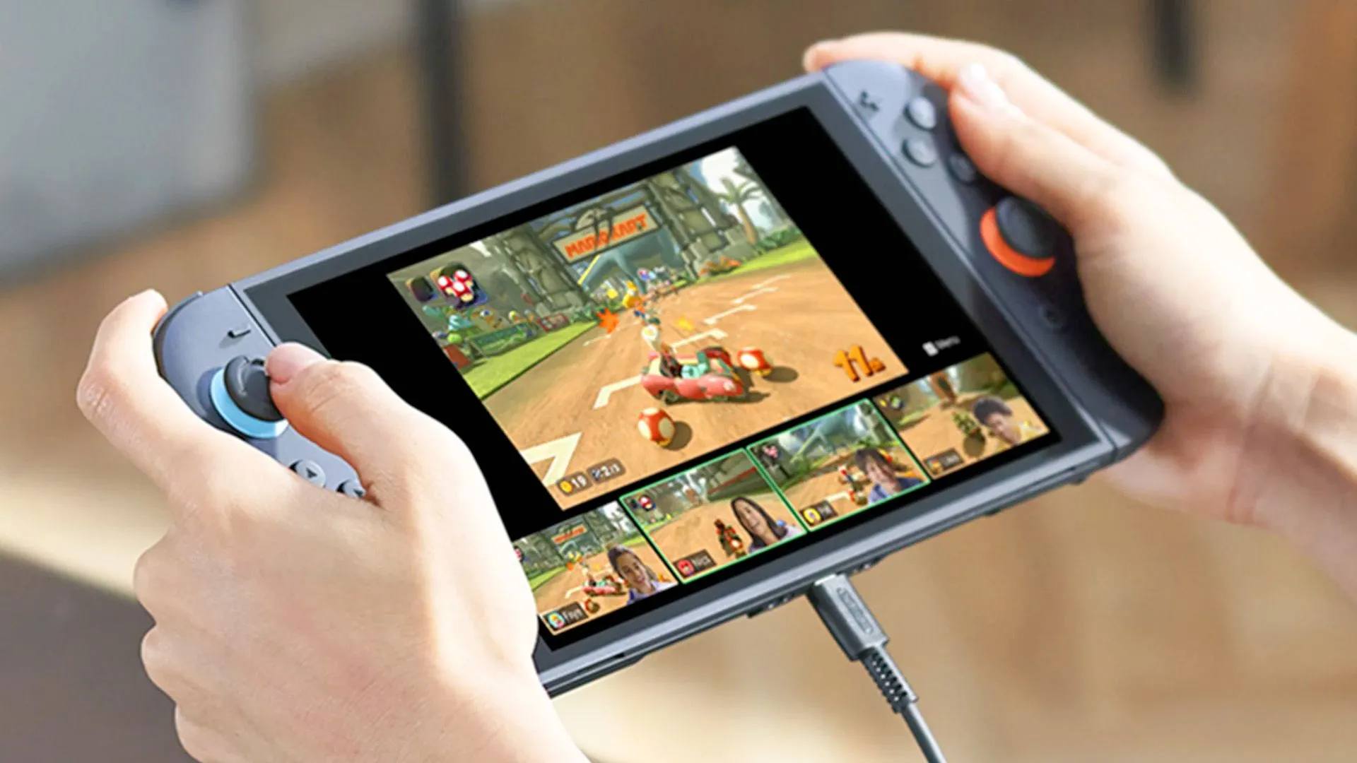 Người chơi trải nghiệm Nintendo Switch 2 với phụ kiện camera