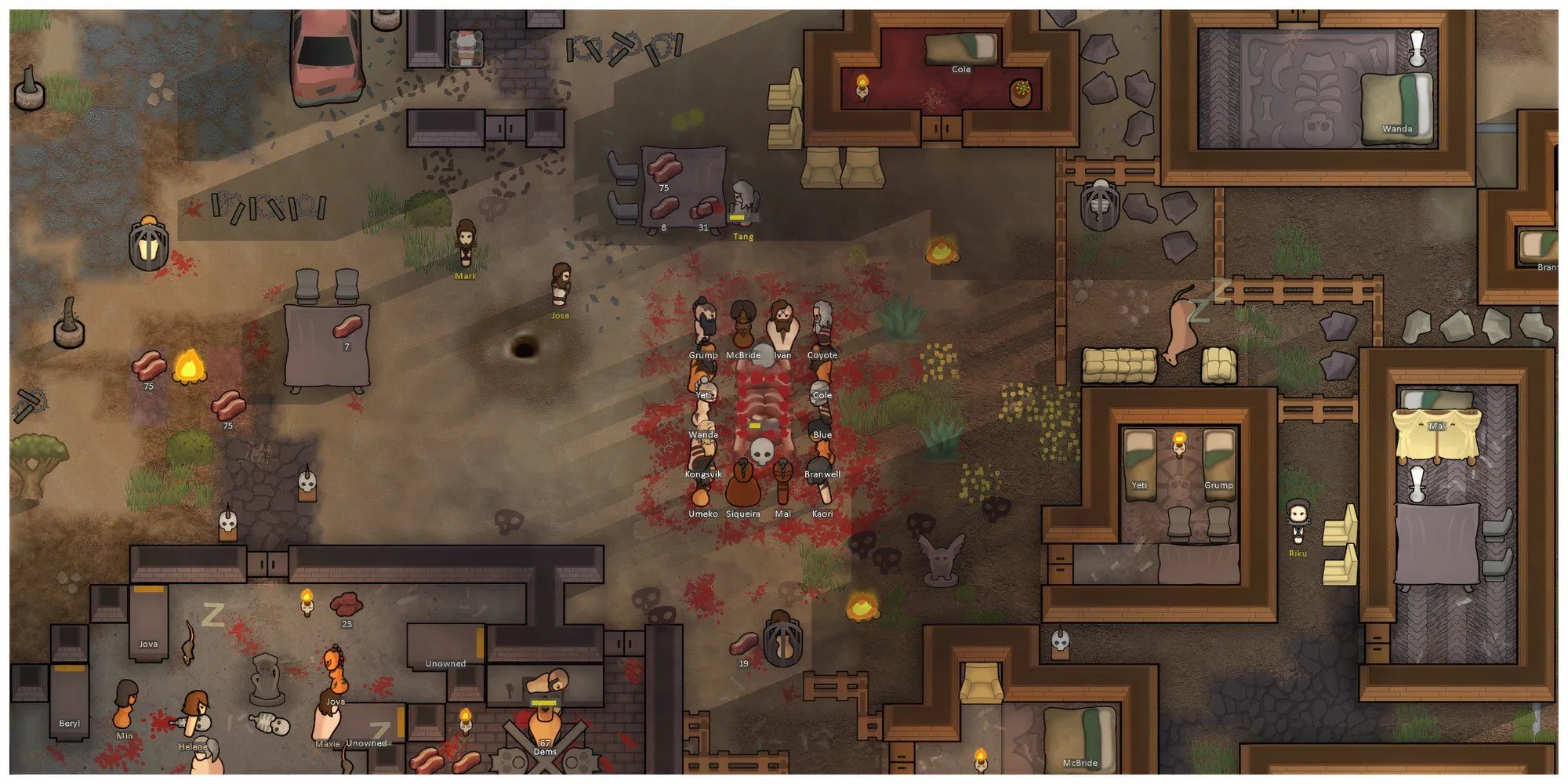 Những người định cư trong Rimworld với bối cảnh Ideology, thể hiện tiềm năng mở rộng gameplay nhờ hàng ngàn mod PC.