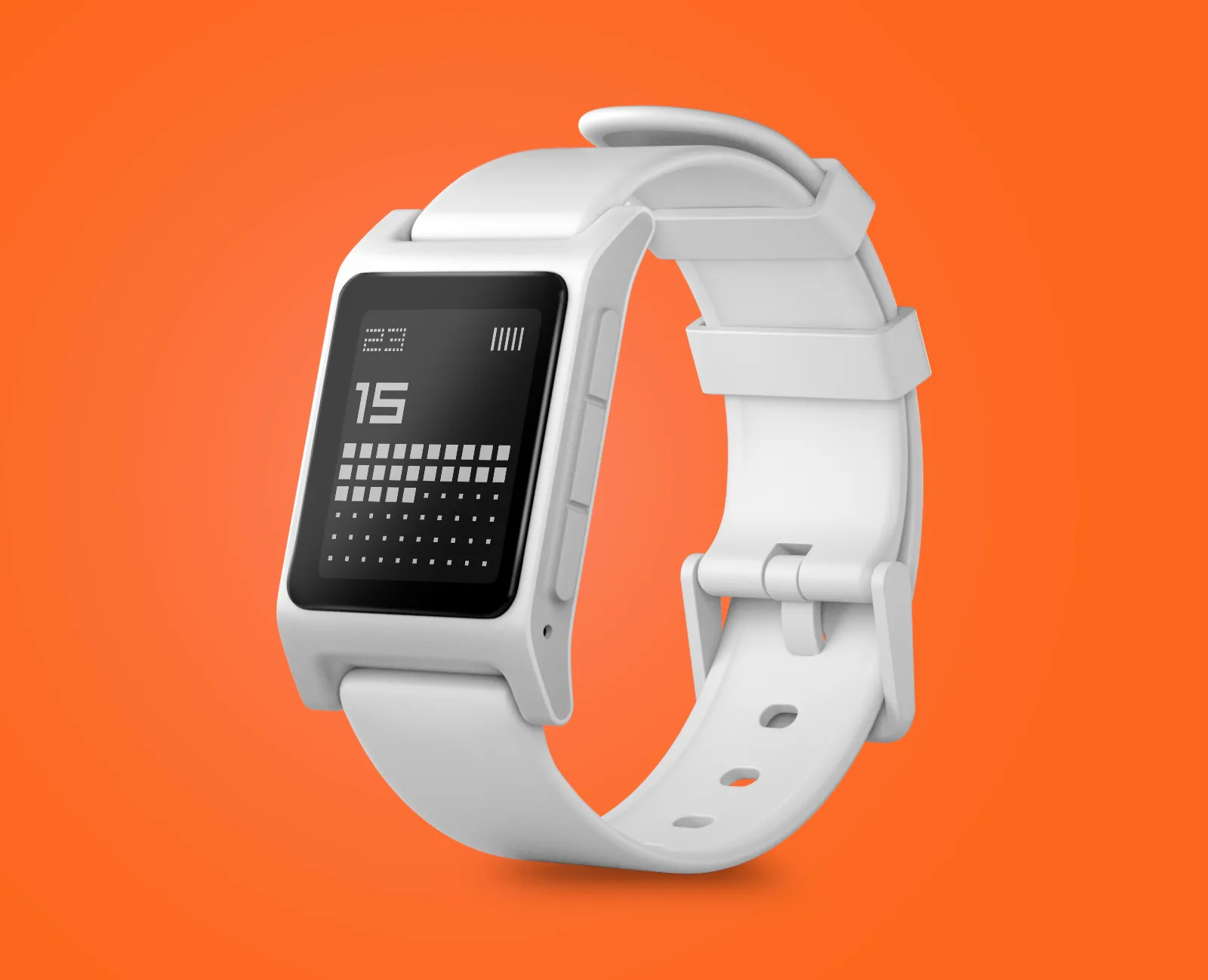 Pebble Core 2 Duo màu trắng, mẫu smartwatch mới với thiết kế quen thuộc.