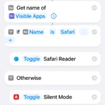 Phím tắt hoàn chỉnh tùy biến Nút Tác vụ iPhone theo ứng dụng đang mở với Safari và Chế độ Im lặng