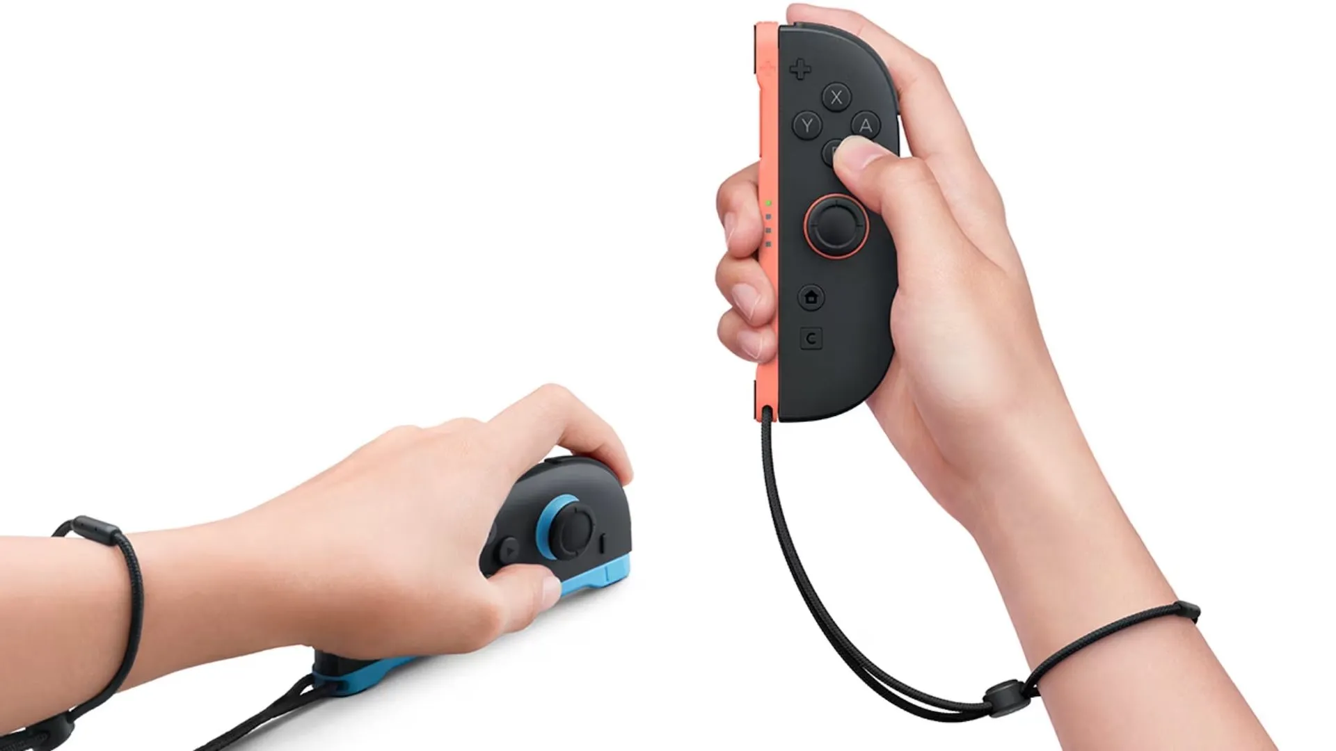 Tay cầm Joy-Con 2 của Nintendo Switch 2, cho thấy vị trí nút C và các nút điều khiển khác