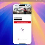 Ứng dụng ngân hàng HSBC chạy trên iPhone Mirroring, hiển thị trên màn hình Mac.