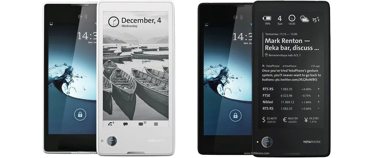 YotaPhone với màn hình kép độc đáo, bao gồm màn hình E-ink phía sau.