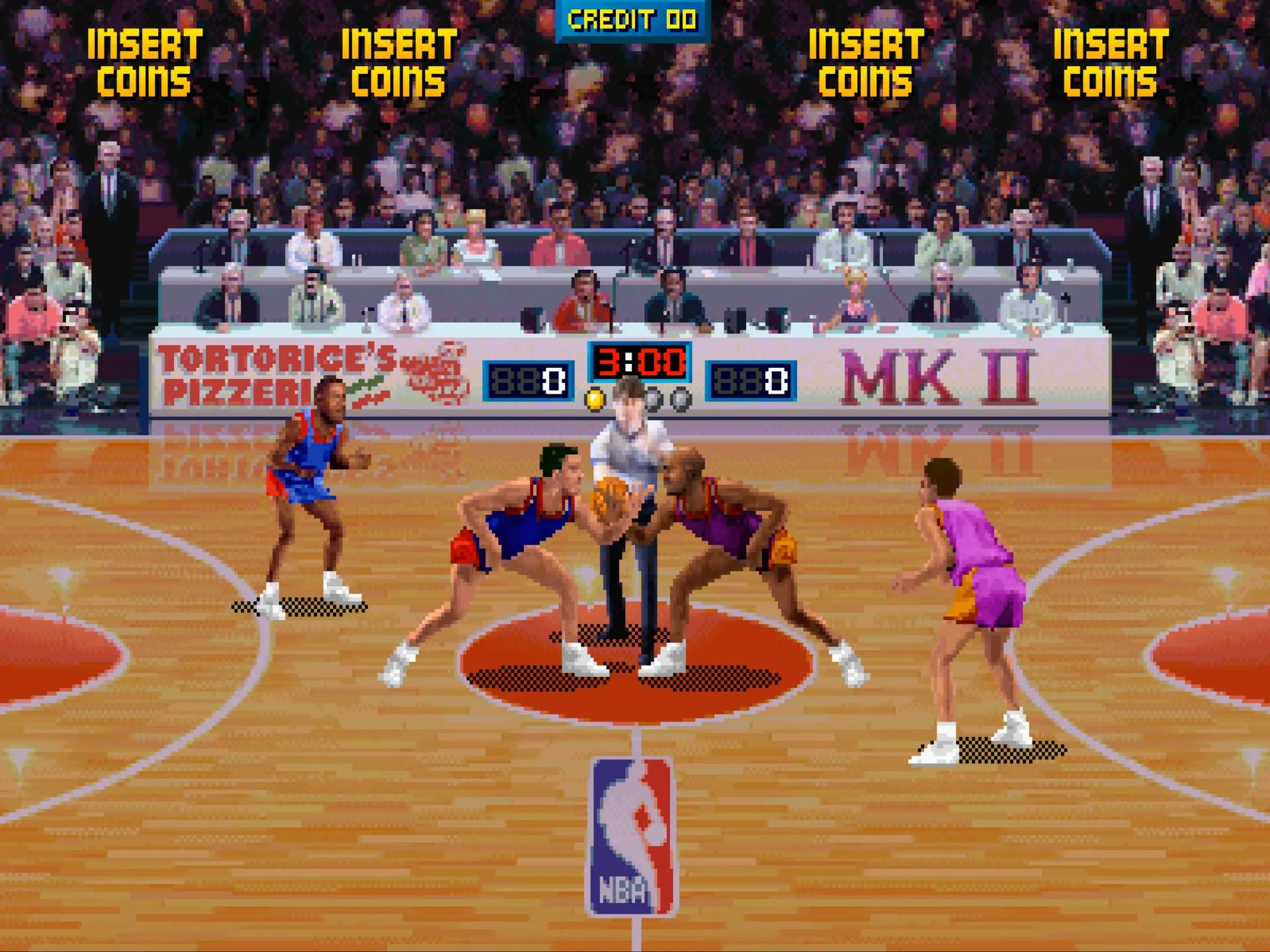 Ảnh chụp màn hình game NBA Jam, minh họa lối chơi giải trí của game thể thao arcade