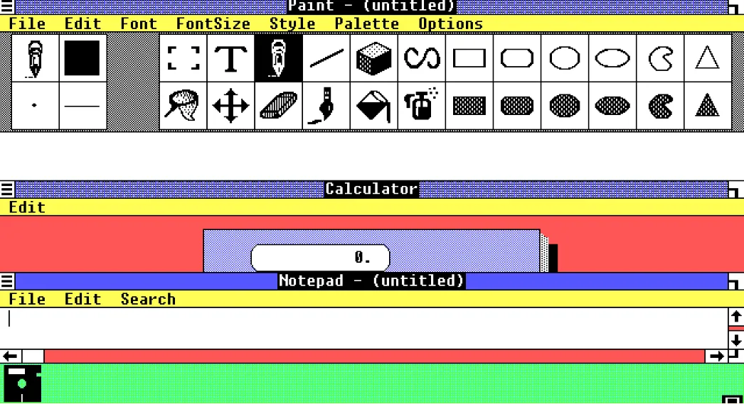 Ba ứng dụng cơ bản Paint, Calculator và Notepad trên Windows, những công cụ hữu ích đã tồn tại qua nhiều thế hệ.