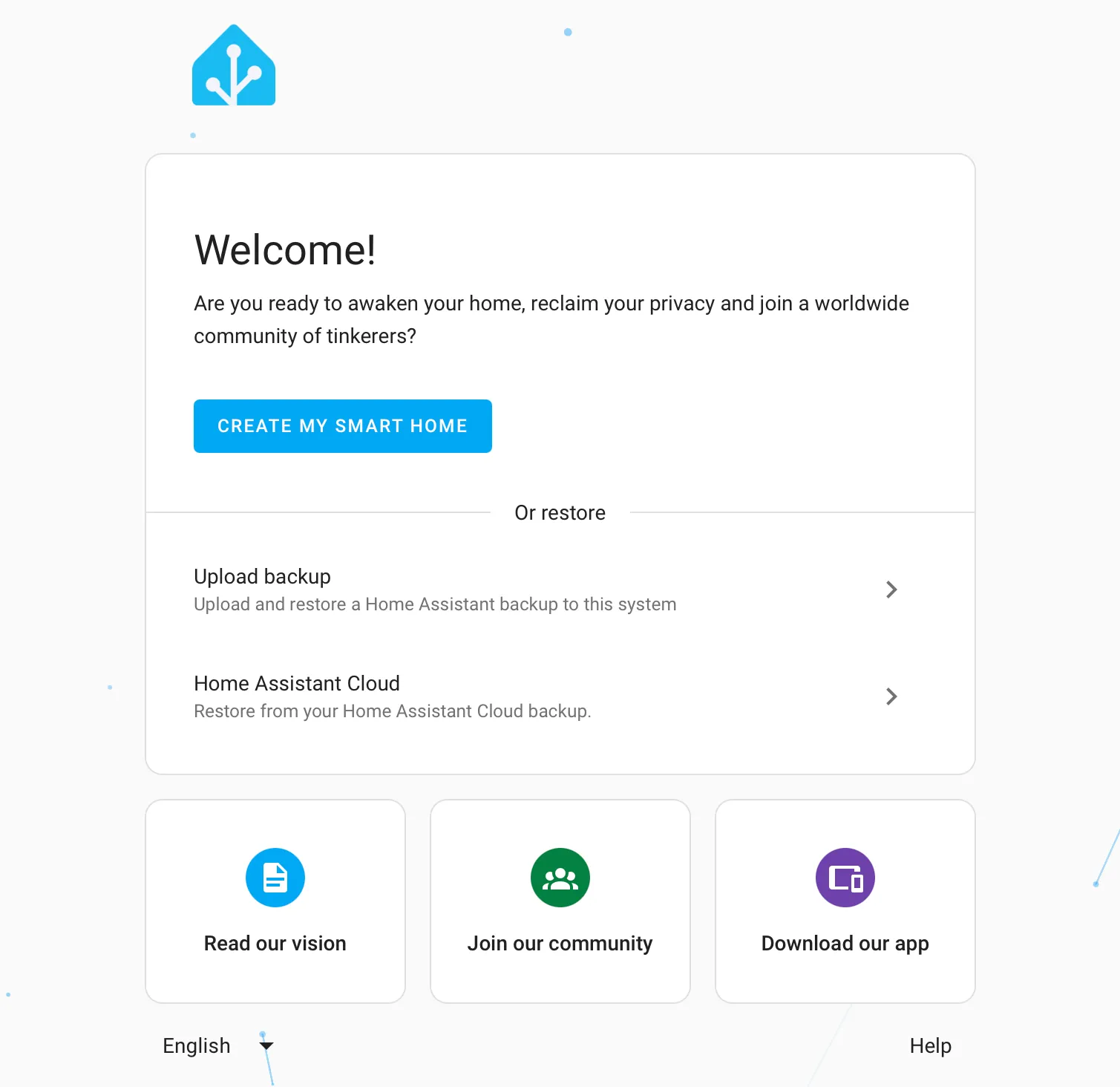 Bắt đầu tạo nhà thông minh lần đầu tiên trong Home Assistant