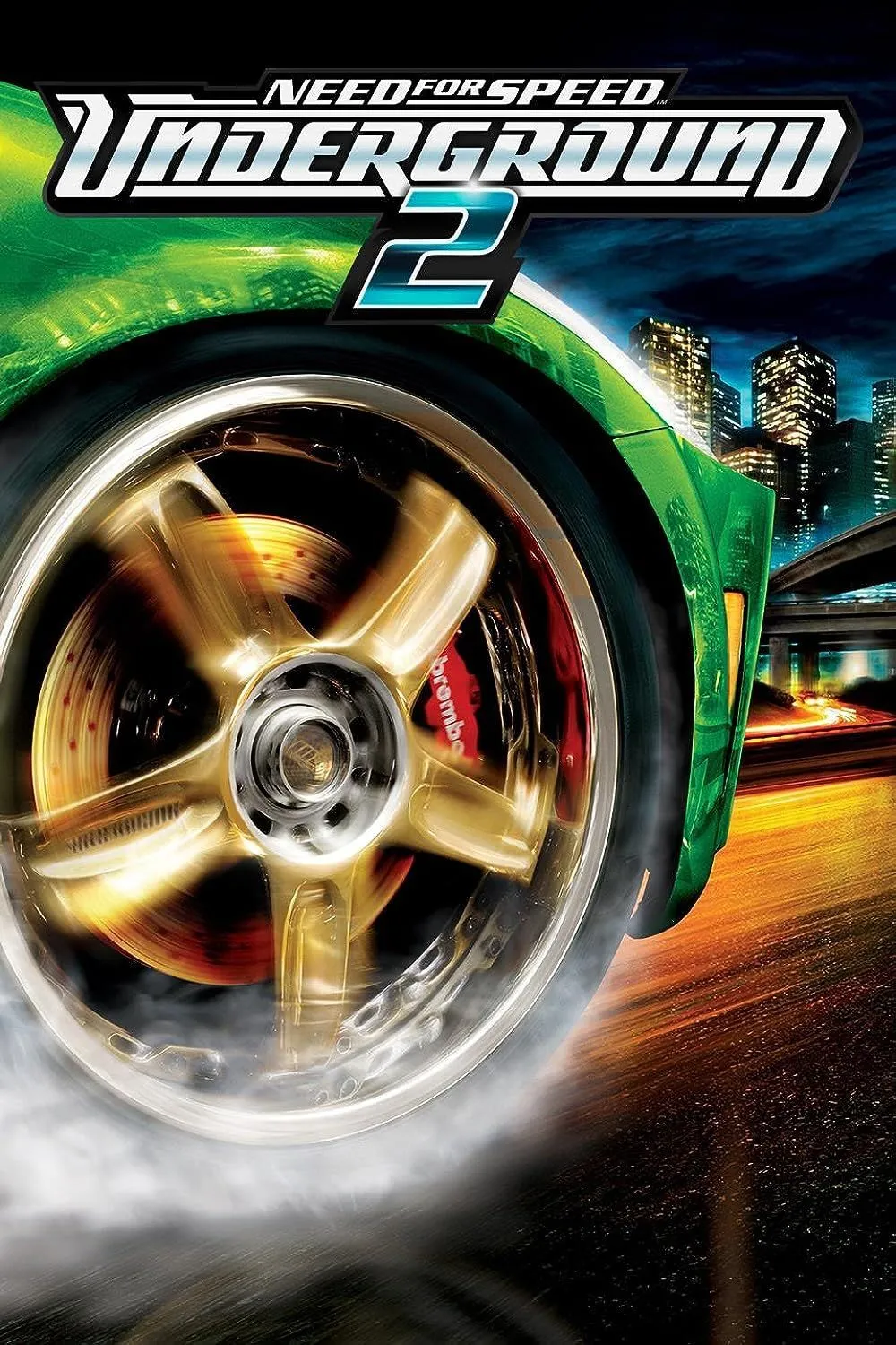 Bìa đĩa game Need for Speed: Underground 2 với một chiếc xe đua được độ