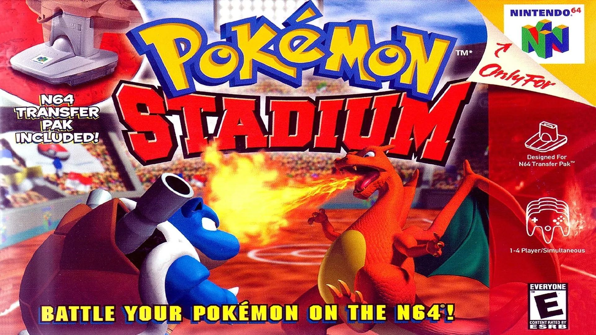Bìa hộp game Pokémon Stadium trên Nintendo 64