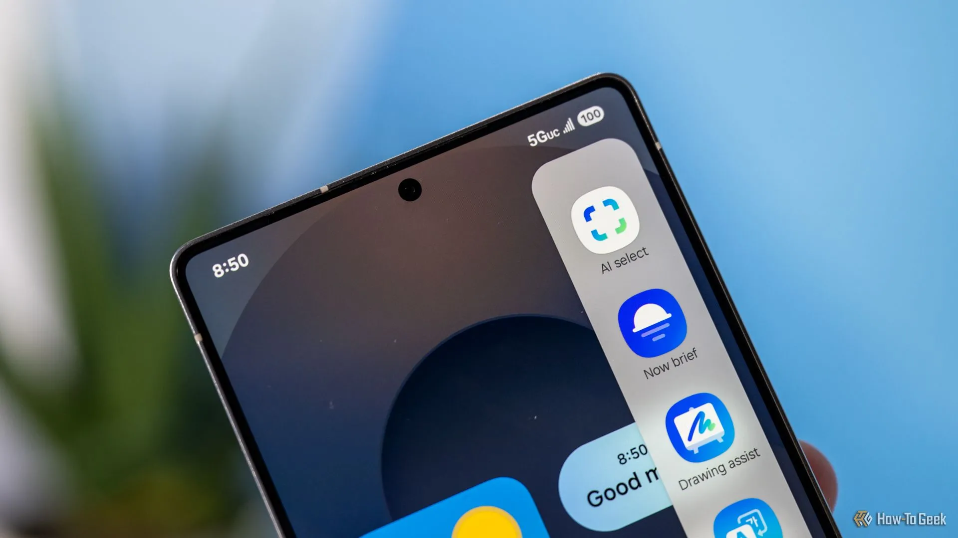 Biểu tượng ứng dụng chọn AI trong bảng Edge Panel trên Samsung Galaxy S25 Ultra.