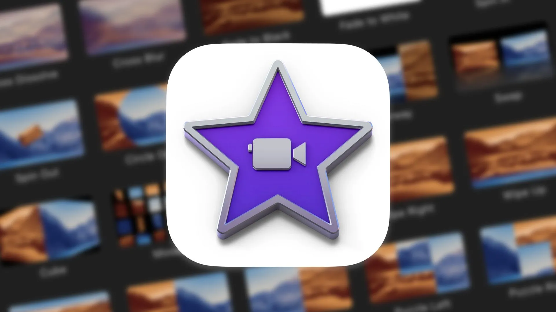 Biểu tượng ứng dụng iMovie, phần mềm chỉnh sửa video thân thiện người dùng của Apple.