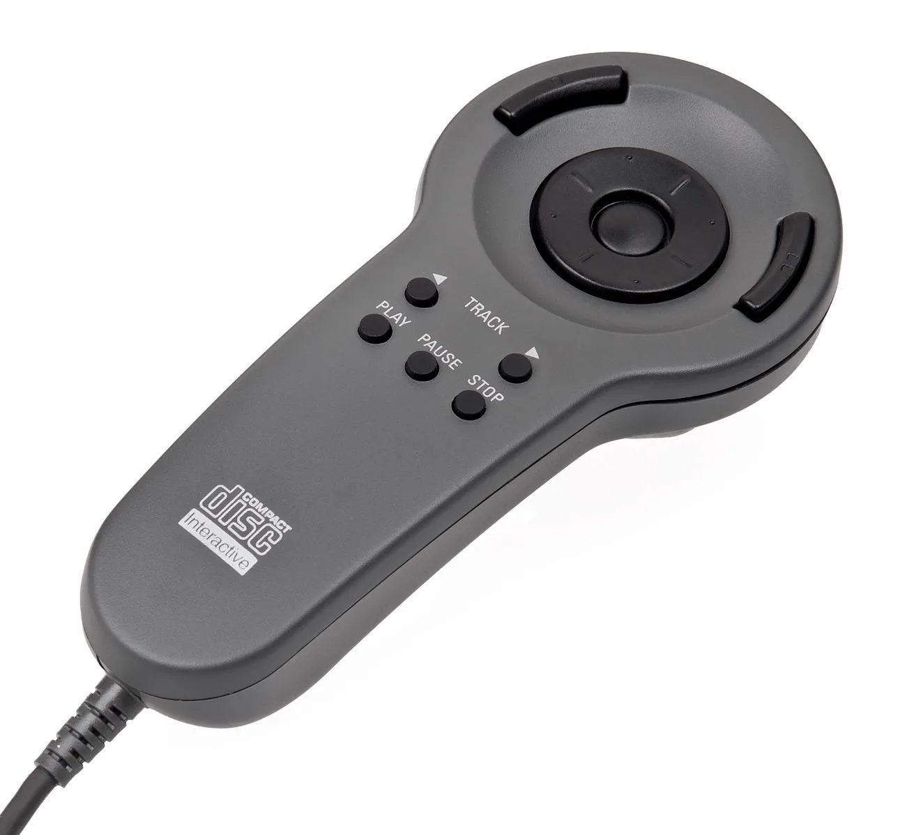Bộ điều khiển Philips CD-I dạng mái chèo, gợi nhớ điều khiển TV lỗi thời.