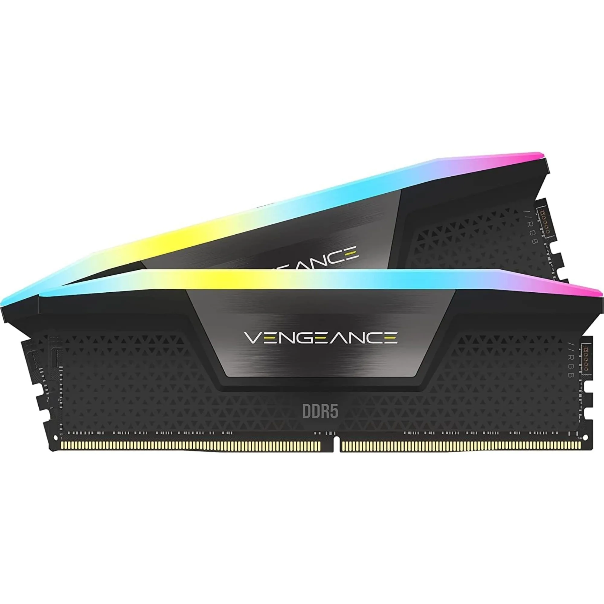 Bộ RAM CORSAIR Vengeance RGB DDR5 32GB với đèn LED RGB nổi bật, lý tưởng cho hệ thống PC gaming hiện đại.