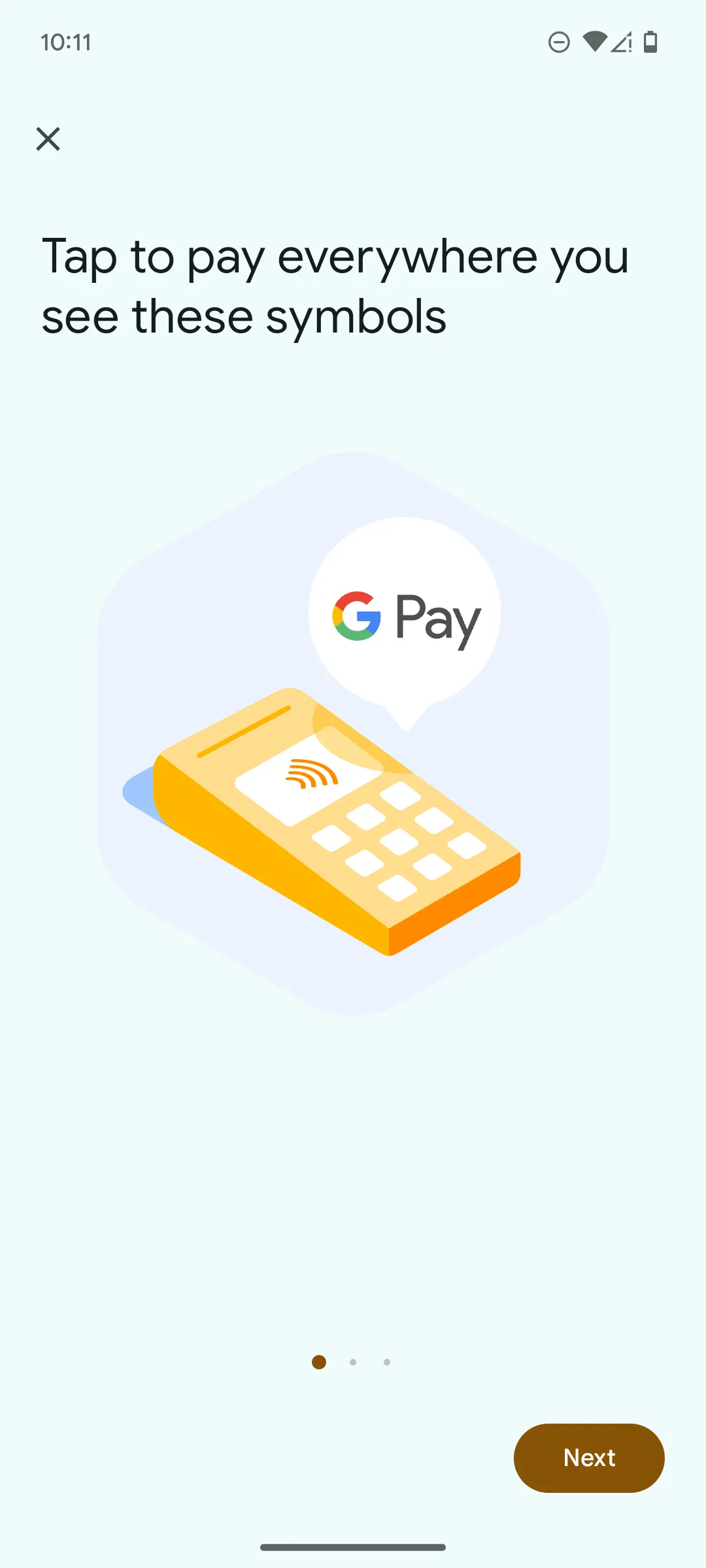 Bước 1 thanh toán qua Google Wallet: Chạm điện thoại đã mở khóa