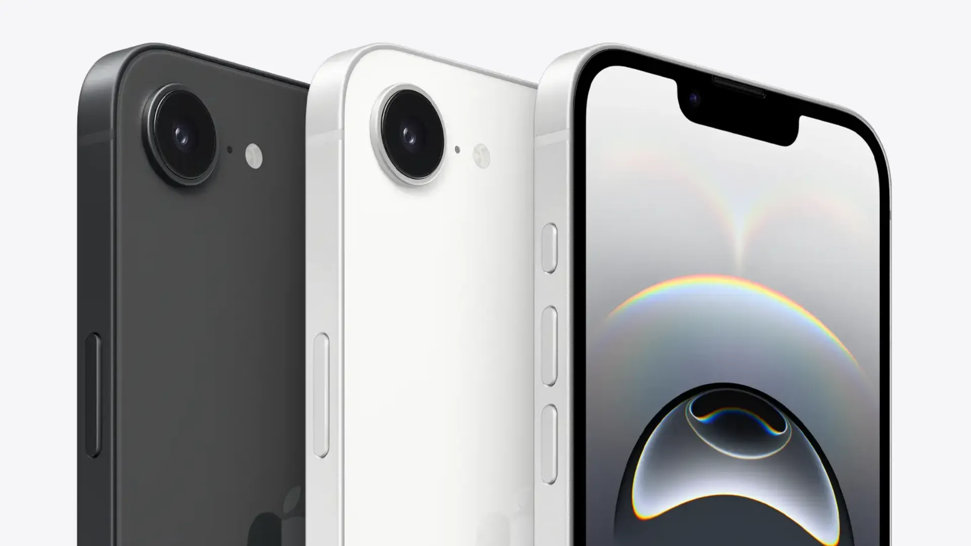 Cận cảnh iPhone 16e với thiết kế cạnh vuông và phần notch chứa camera trước, tăng cường khả năng cầm nắm