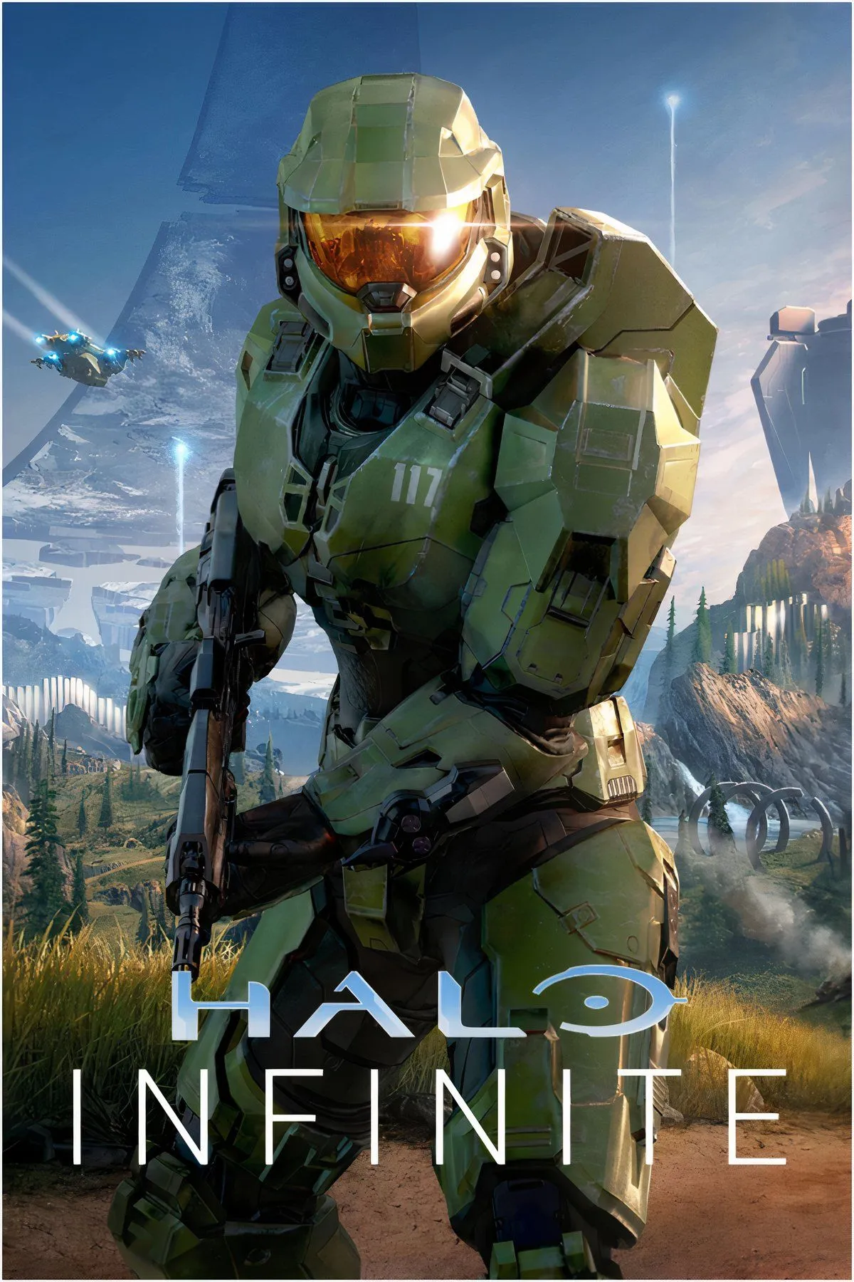 Cảnh chiến đấu multiplayer trong Halo Infinite, với người chơi sử dụng súng và kỹ năng