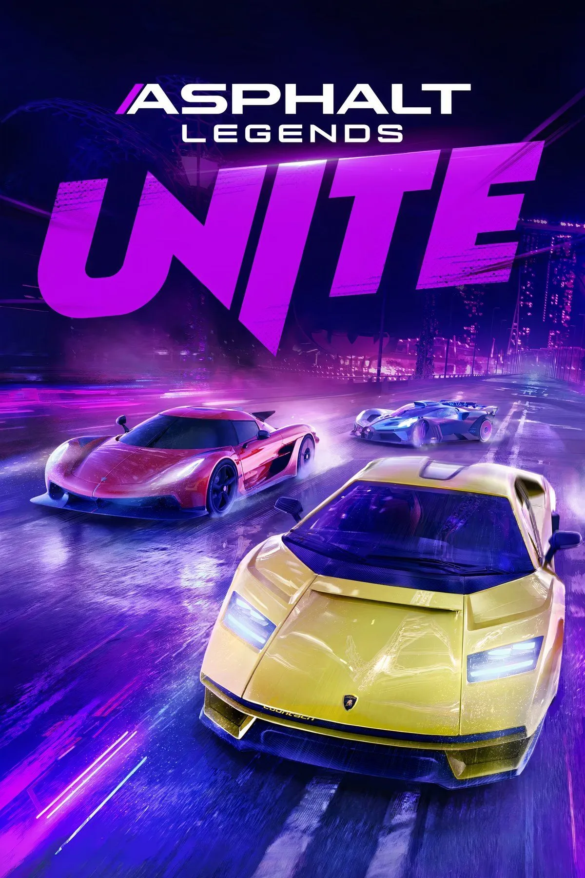 Cảnh game đua xe Asphalt Legends Unite trên Nintendo Switch với siêu xe đang tăng tốc
