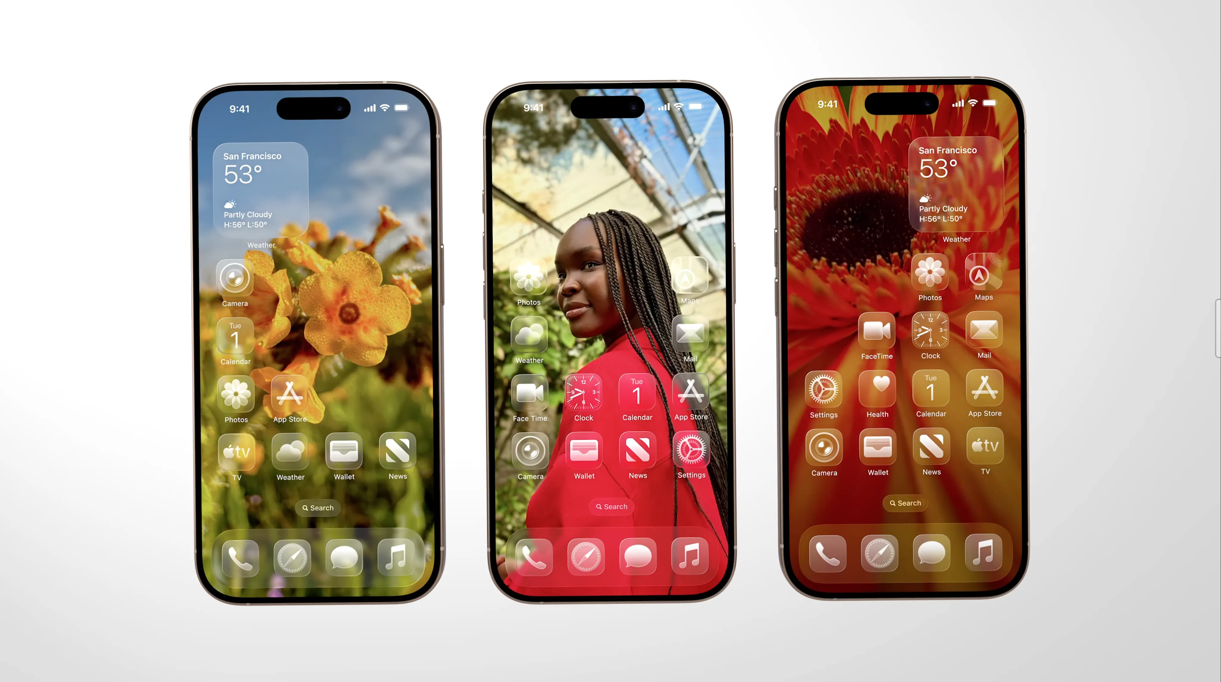 Chế độ hiển thị trong suốt &quot;clear look&quot; của iOS 26 Liquid Glass làm nổi bật hình nền